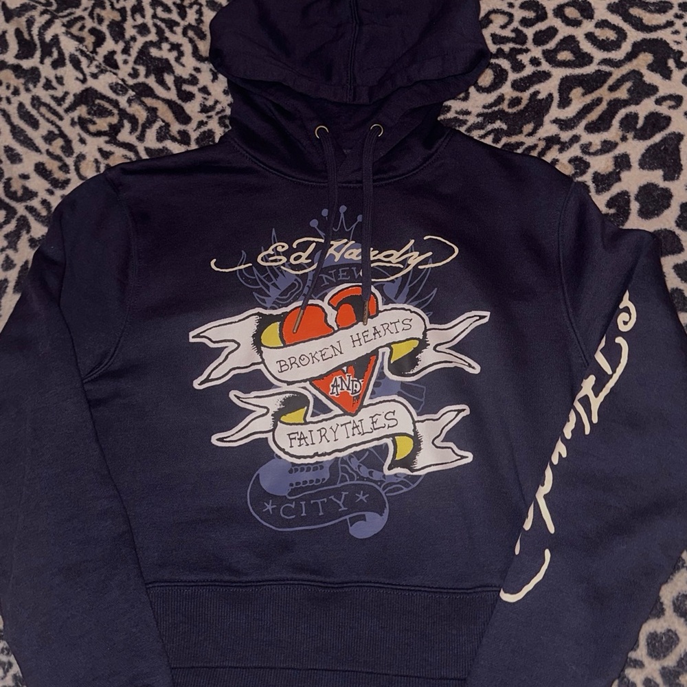 Ed Hardy Dark Blue Graphic Hoodie